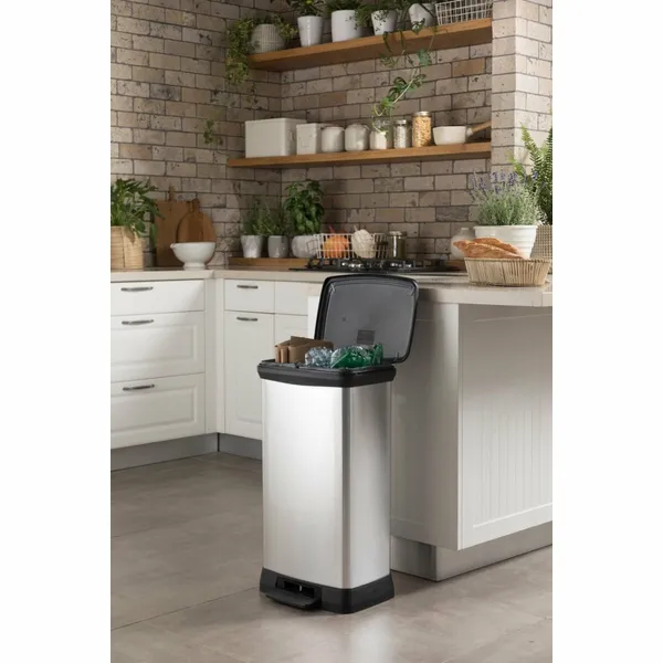 CURVER Odpadkový kôš DECO BIN DUO 23L+23L | strieborná