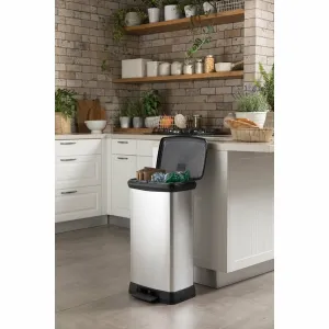 CURVER Odpadkový kôš DECO BIN DUO 23L+23L | strieborná