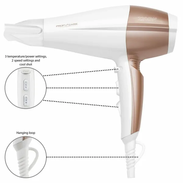 ProfiCare HT 3010 fén na vlasy white 1 ks