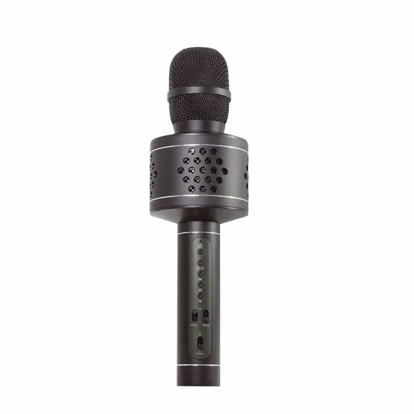 Teddies Mikrofón karaoke Bluetooth, čierna, na batérie, s USB káblom