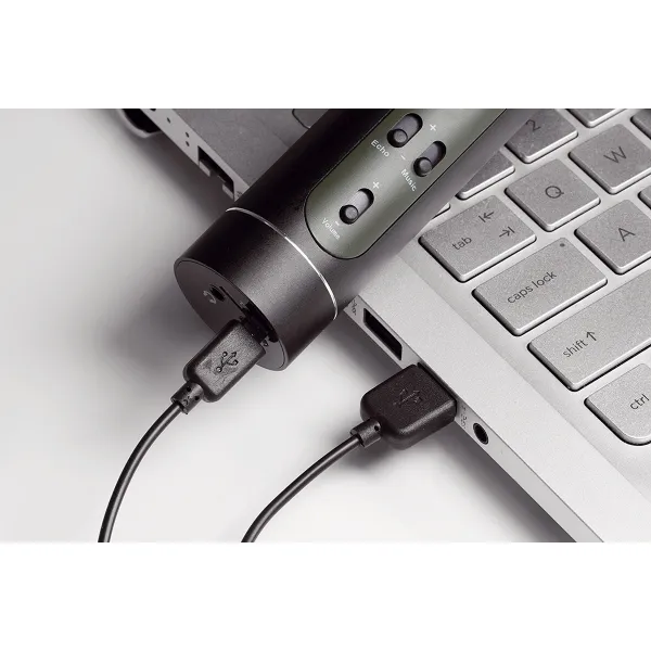 Teddies Mikrofón karaoke Bluetooth, čierna, na batérie, s USB káblom