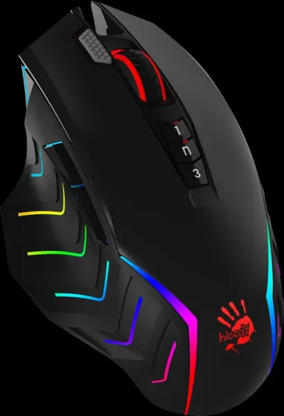 A4tech Bloody Myš J95S Activated, podsvícená herní myš, 8000 DPI, USB, Černá