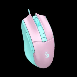 A4tech Bloody Myš L65 Max, podsvícená herní myš, 12000 DPI, USB, Růžová