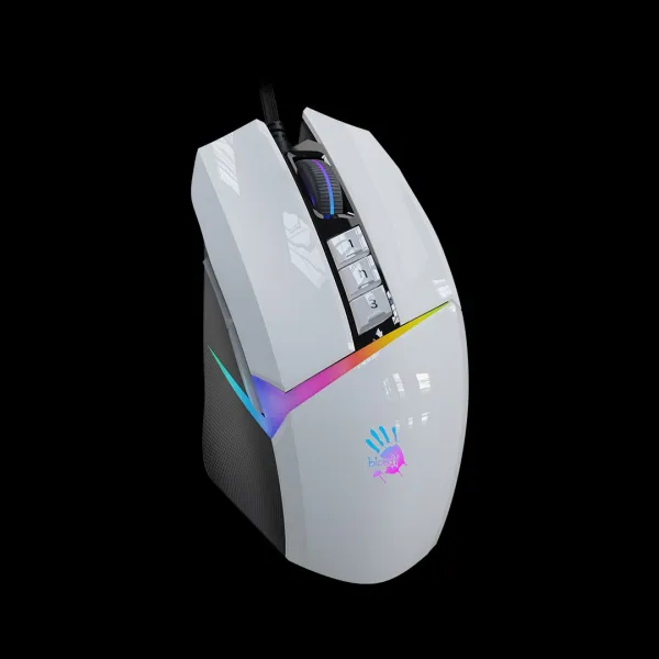 A4tech Bloody Myš W60 Max Activated, podsvícená herní myš, 12000 DPI, USB, Bílá