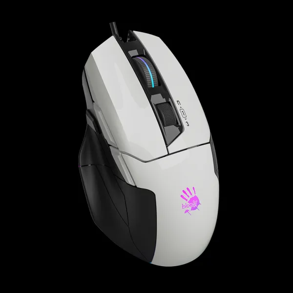 A4tech Bloody Myš W70 Max Activated, podsvícená herní myš, 12000 DPI, USB, Bílá