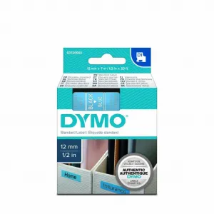 Dymo originál páska do tlačiarne štítkov, Dymo, 45016, S0720560, čierny tlač/modrý podklad, 7m, 12mm, D1 45016