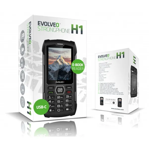 EVOLVEO StrongPhone H1 čierna-strieborná, čierna