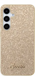 Guess Glitter Flakes Metal Logo Kryt pre Samsung S24 Plus, Zlatý