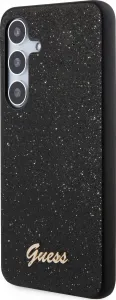 Guess Glitter Flakes Metal Logo Kryt pre Samsung S24, Čierny