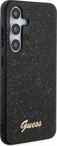 Guess Glitter Flakes Metal Logo Kryt pre Samsung S24, Čierny