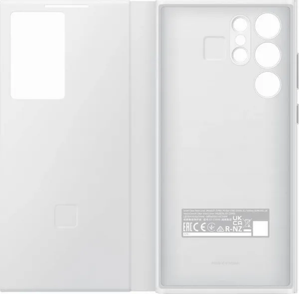 Samsung EF-ZS908CWE Clear View Puzdro pre Galaxy S22 Ultra, Biele