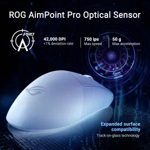 Herná bezdrôtová myš ASUS ROG Keris II Ace, biela 90MP03N0-BMUA10