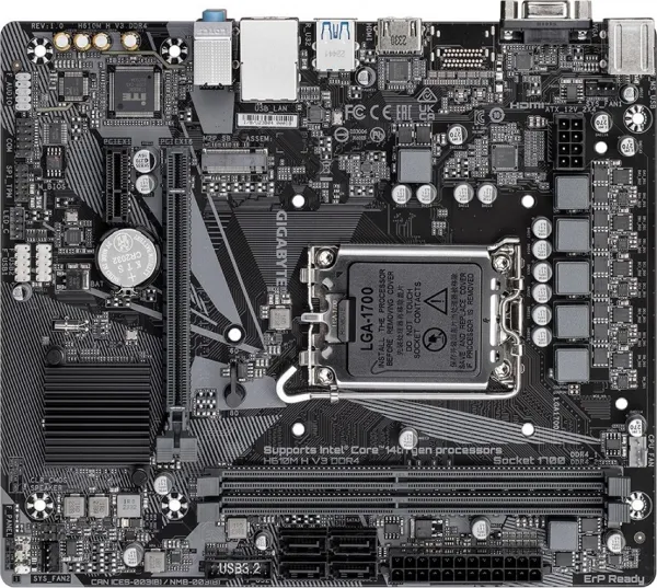 GIGABYTE MB Sc LGA1700 H610M H V3 DDR4, Intel H610, 2xDDR4, 1xHDMI, 1xVGA, mATX