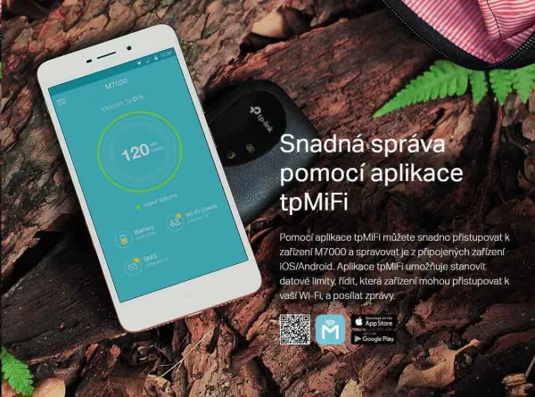 TP-Link M7000 přenosný router (4G LTE,2,4GHz,1xmicroUSB,1xSIM)