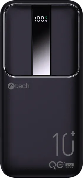 Powerbanka C-tech 10000mAh, Li-Pol, 22,5W, USB-C/USB-A/micro USB