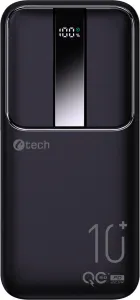 Powerbanka C-tech 10000mAh, Li-Pol, 22,5W, USB-C/USB-A/micro USB