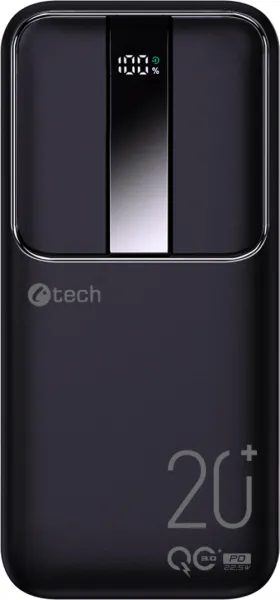Powerbanka C-tech 20000mAh, Li-Pol, 22,5W, USB-C/USB-A/micro USB