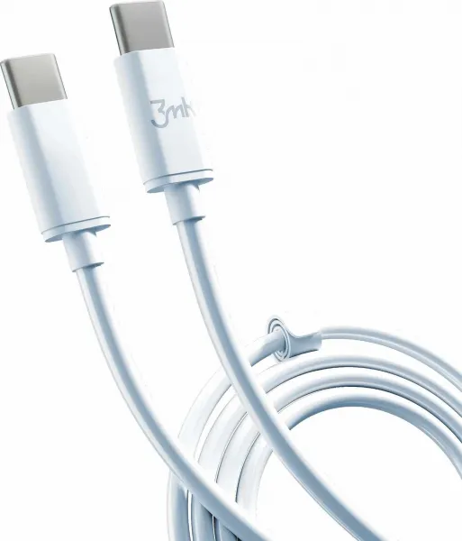 3mk Hyper Cable USB-C/USB-C 2m, 100 W, biely 3MK464543
