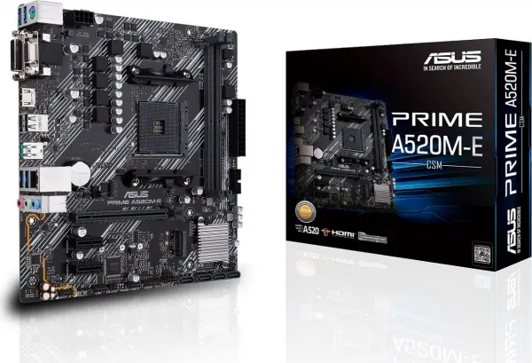 ASUS MB Sc AM4 PRIME A520M-E/CSM, AMD A520, 2xDDR4, 1xHDMI, 1xDVI, 1xVGA, mATX