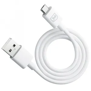 3mk datový kabel Hyper Cable USB-A/Micro USB 1.2m 5V 2,4A, bílá