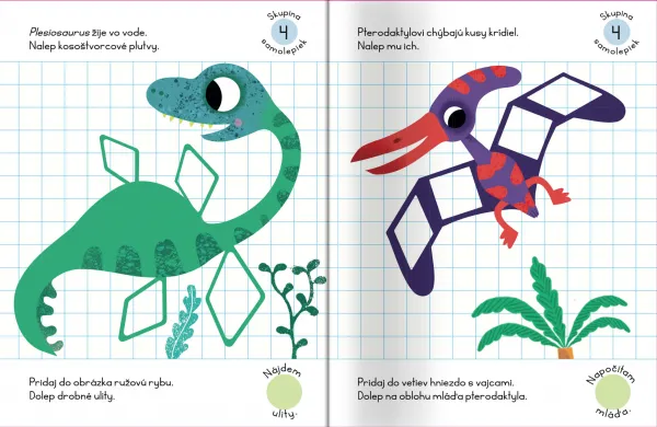 Samolepky krok za krokom Dinosaury