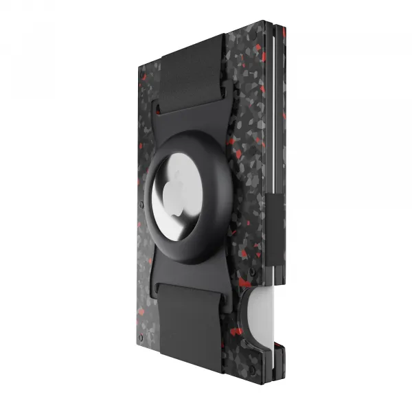 Innocent Smart AirTag Strap Wallet - Forged Carbon Black/Red