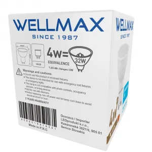 LED žiarovka Wellmax GU10 4W neutrálna biela