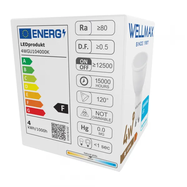 LED žiarovka Wellmax GU10 4W neutrálna biela
