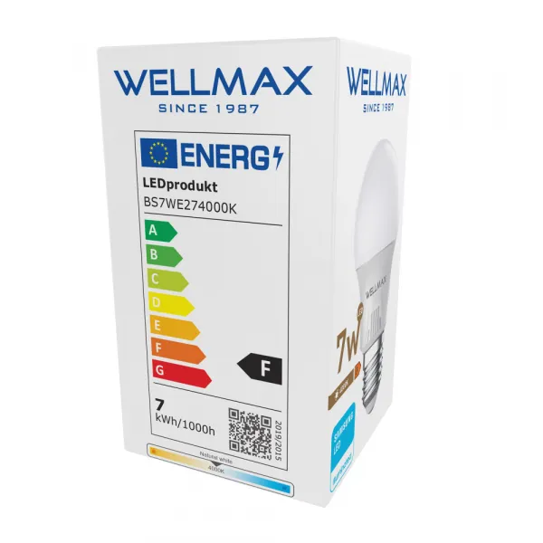 LED žiarovka Wellmax E27 7W neutrálna biela