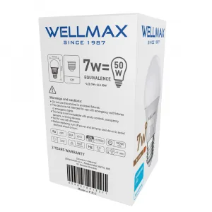 LED žiarovka Wellmax E27 7W neutrálna biela