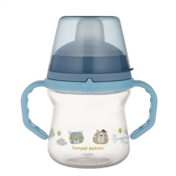 Canpol Babies pohárik first cup bonjour 150 ml modrý