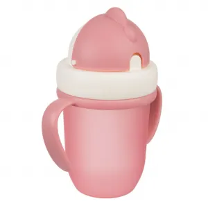 Canpol Babies fľaša so slamkou Matte Pastels 210 ml ružový