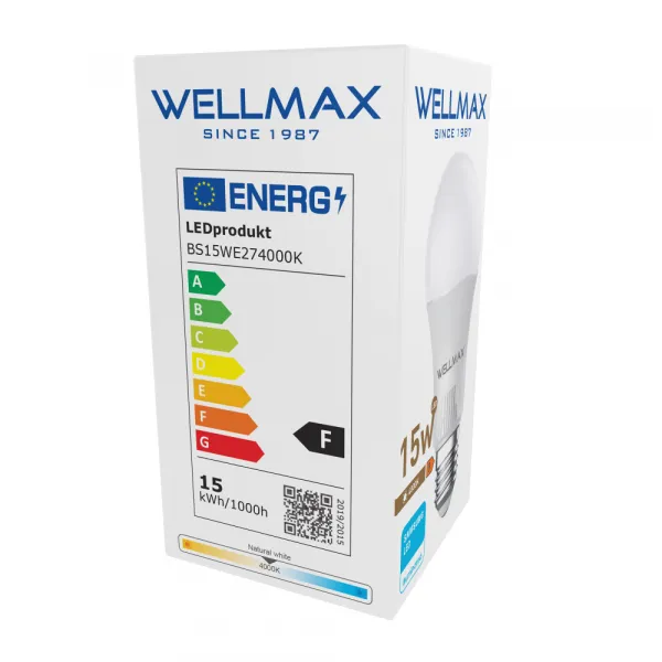 LED žiarovka Wellmax E27 15W neutrálna biela