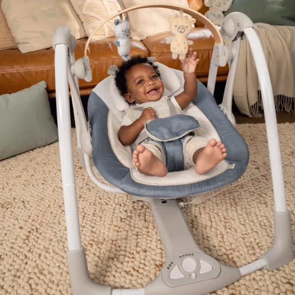 Hojdačka Ingenuity Swing 'n Go Chambray