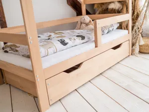 Woodisio Domčeková posteľ NELA PLUS buk Farba: Prírodné drevo, Veľkosť: S roštom, Variant: 200 x 90