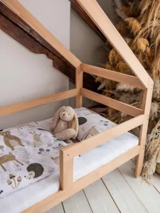 Woodisio Domčeková posteľ NELA PLUS buk Farba: Prírodné drevo, Veľkosť: S roštom, Variant: 200 x 90