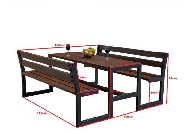 STLB Záhradná súprava JELŠA PICNIC s operadlom