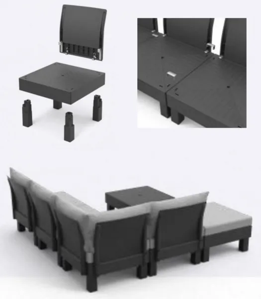 Záhradný set Keter Elements 5-miestny grafit