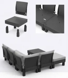 Záhradný set Keter Elements 5-miestny grafit