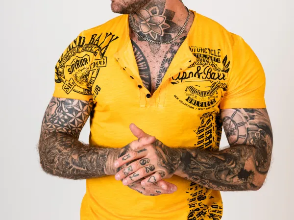 Pánske tričko CIPO & BAXX CT789 MUSTARD Farba: Žltá, Konfekčná veľkosť: L