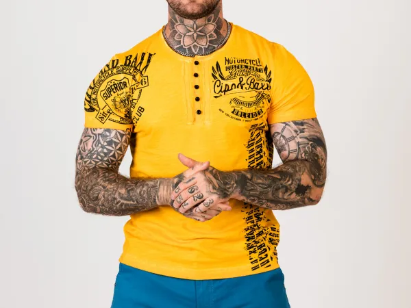 Pánske tričko CIPO & BAXX CT789 MUSTARD Farba: Žltá, Konfekčná veľkosť: L
