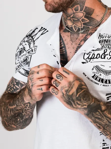 Pánske tričko CIPO & BAXX CT789 WHITE Farba: Biela, Konfekčná veľkosť: M