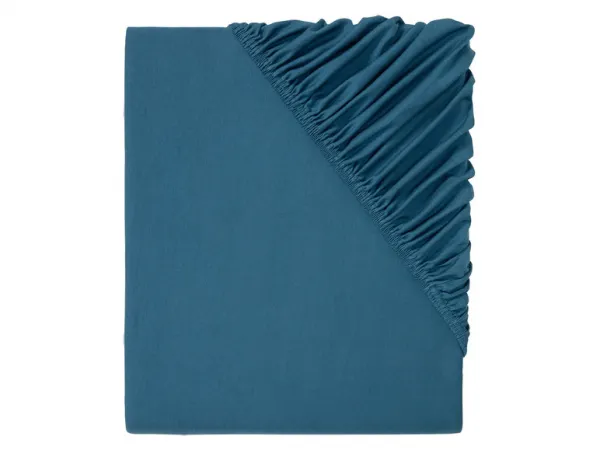 Livarno home Napínacia džersejová plachta, 90 – 100 x 200 cm (modrá)