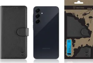 Tactical Field Kožený Kryt pre Samsung Galaxy A55 5G, Čierne