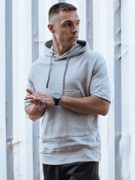 Pánska mikina s kapucňou - šedá