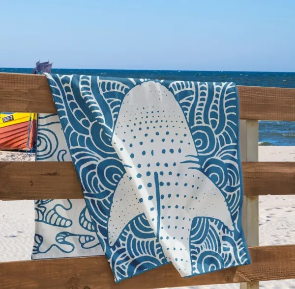 DECOKING - Luxusná plážová osuška BLUE SHARK