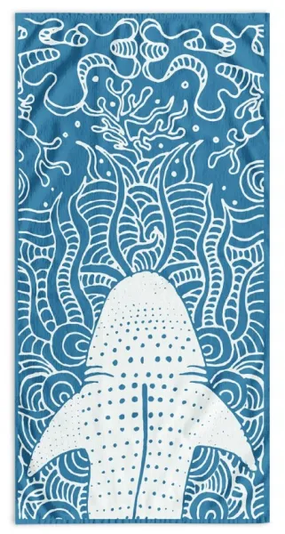 DECOKING - Luxusná plážová osuška BLUE SHARK