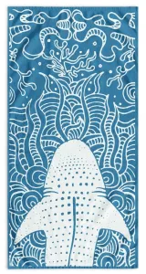 DECOKING - Luxusná plážová osuška BLUE SHARK
