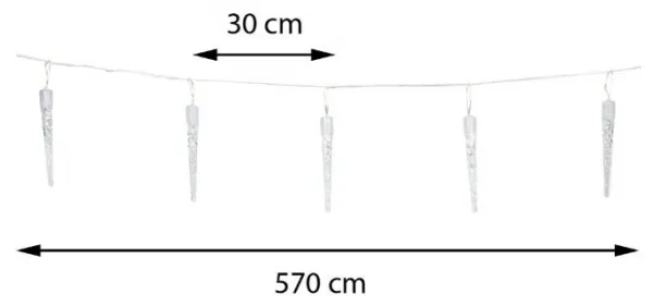 DekorStyle Vánoční světelný LED řetěz Icicle 570 cm studená bílá