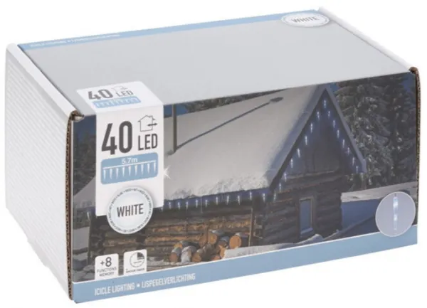 DekorStyle Vánoční světelný LED řetěz Icicle 570 cm studená bílá